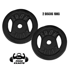 HOLGU - Discos de Pesas 2 Discos 10kg Peso Exacto Hierro Fundido