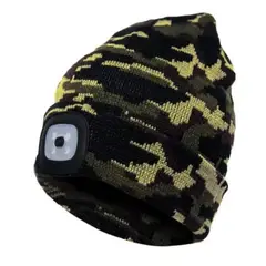 GENERICO - GORRO CON LUZ LED LINTERNA UNISEX RECARGABLE CHULLO TEJIDO