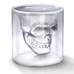 GENERICO - Vaso de Vidrio Diseño Cráneo 3D 75ml
