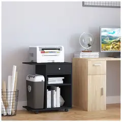 VENTITAS HOME - Mueble Porta Impresora Manollo Negro