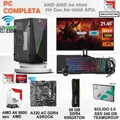AMD - Computadora A6 9500 ram 8gb ssd 240gb monitor 21.5 FHD