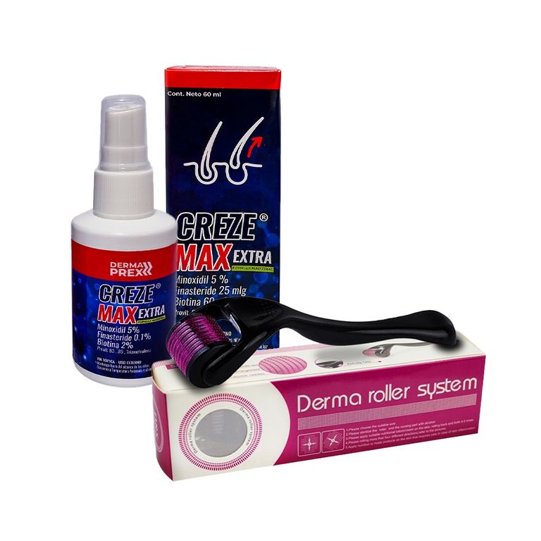 Creze Max Extra 60ml y Derma Roller 0.50mm - Agujas de TITANIO