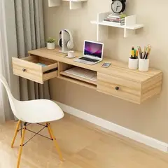 TU MESITA - Escritorio Flotante moderno 2 cajones Leonidas color Duna