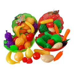 GENERICO - PACK FRUTAS Y VERDURAS ENTERAS DIDACTICO PARA NIÑOS CANASTA