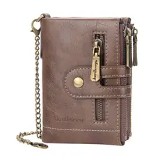 BAELLERRY - BILLETERA MONEDERO CON BROCHE CADENA CUERO HOMBRE