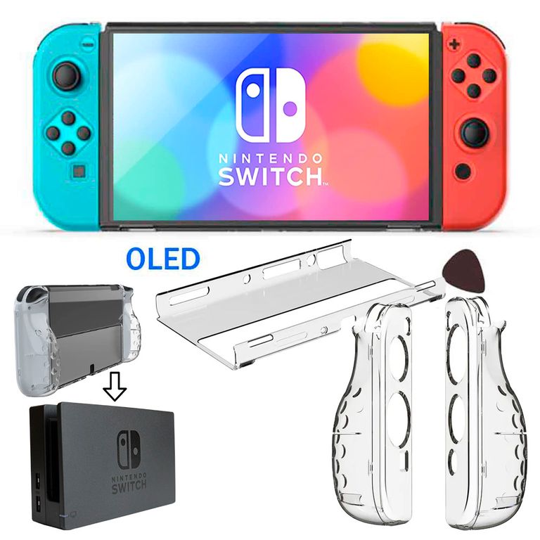 Case para Nintendo Switch OLED Transparente 5 Piezas Rígido