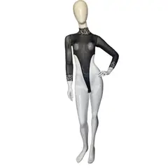 GENERICO - LENCERIA EXCLUSIVA Body de Manga Larga con Encaje de Seda