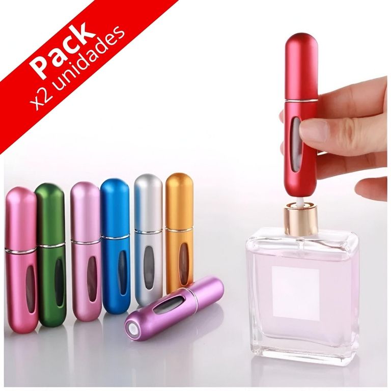 Set X2 Dispensador Atomizador de Perfume para Viaje Portátil y Recargable 5ml A15