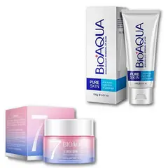 BIOAQUA - PACK CREMA HIDRATANTE V7 Y GEL LIMPIADOR ANTI ACNÉ
