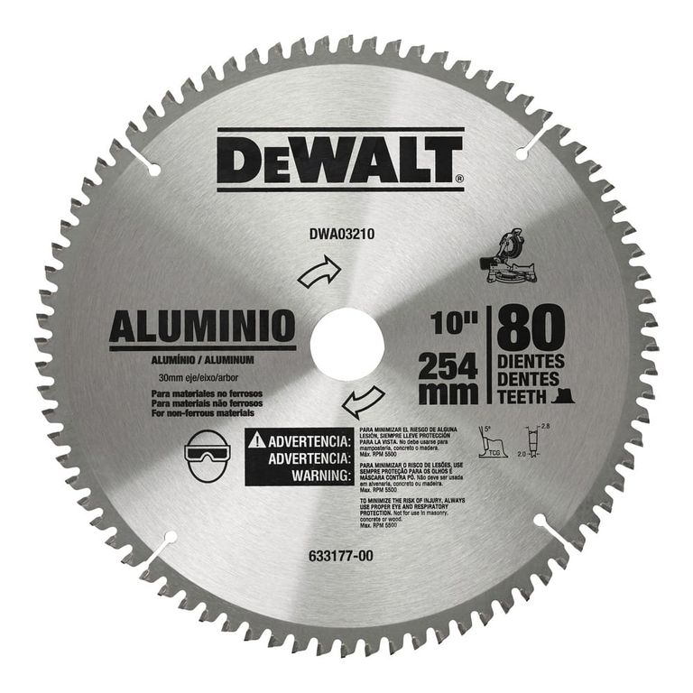 Disco para Aluminio 10 80T DWA03210