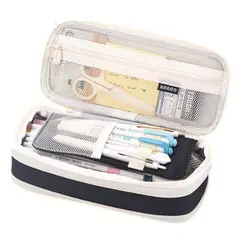 GENERICO - Cartuchera organizadora y expandible Angoo 3 cierres negro