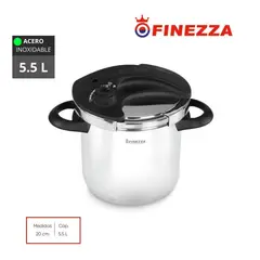 FINEZZA - Olla a Presión de Acero Inoxidable 5.5 Litros