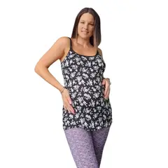 GENERICO - Polo Maternal Tiritas Floreado, Top Interno Lactancia Algodon BCxy