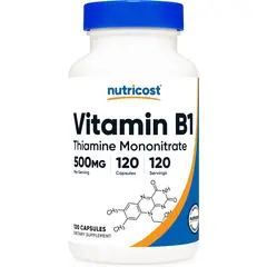 NUTRICOST - Vitamina B1 Tiamina 500 mg 120 cápsulas