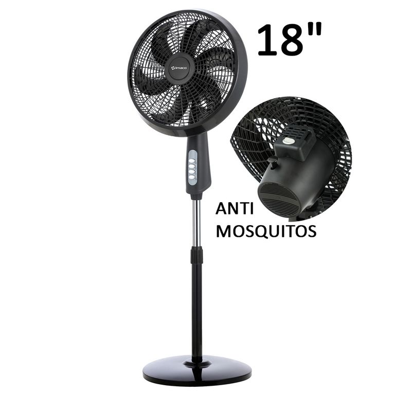Ventilador Pedestal 18" Antimosquitos 85W FSM7518MK Negro