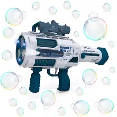 GENERICO - BAZOOKA DE BURBUJAS DE FLUJO CONTINUO - RECARGABLE - AZUL