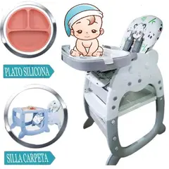 Baby - Silla Gato Carpeta 3 en 1 diseño Gris
