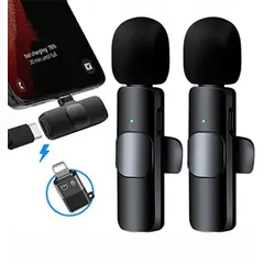 NANOTRON TECHNOLOGIES - Microfonos inalambricos solaperos 2 en 1 K9 Tipo C y Adaptador Iphone