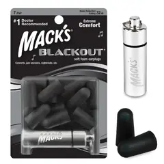 GENERICO - Tapón De Oído para Músicos Asistentes a Conciertos Dormir Viajar Reducciòn de 32dB - BLACKOUT MACKS