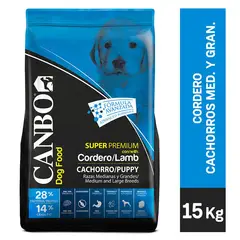 CANBO - PERROS CACHORROS 15KG RAZA MEDIANA Y GRANDE CORDERO
