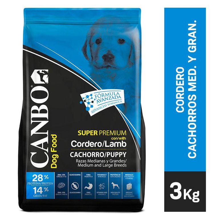 PERROS CACHORROS 3KG RAZA MEDIANA Y GRANDE CORDERO
