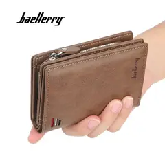 BAELLERRY - BILLETERA HOMBRE CUERO MONEDERO TARJETERO MARRON - M005