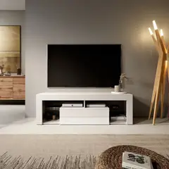 TU MESITA - Mesa de TV Moderna Yibuti Blanco 140cm