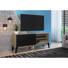 TU MESITA - Mesa de TV Rajko Negro/Café 136cm
