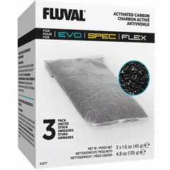 GENERICO - Carbón activado de filtros de acuario Fluval Flex 3 x 45 gr