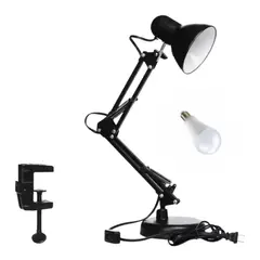 SEISA - Lampara Led Para Escritorio Plegable Doble base Incluye 1 foco