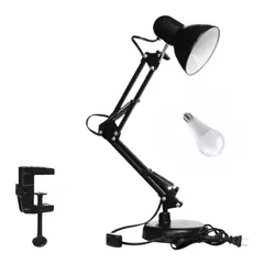SEISA - Lampara Led Para Escritorio Plegable Doble base Incluye 1 foco