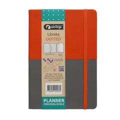 VANTAGE - LIBRETA DOTTED 14x21 - naranja gris