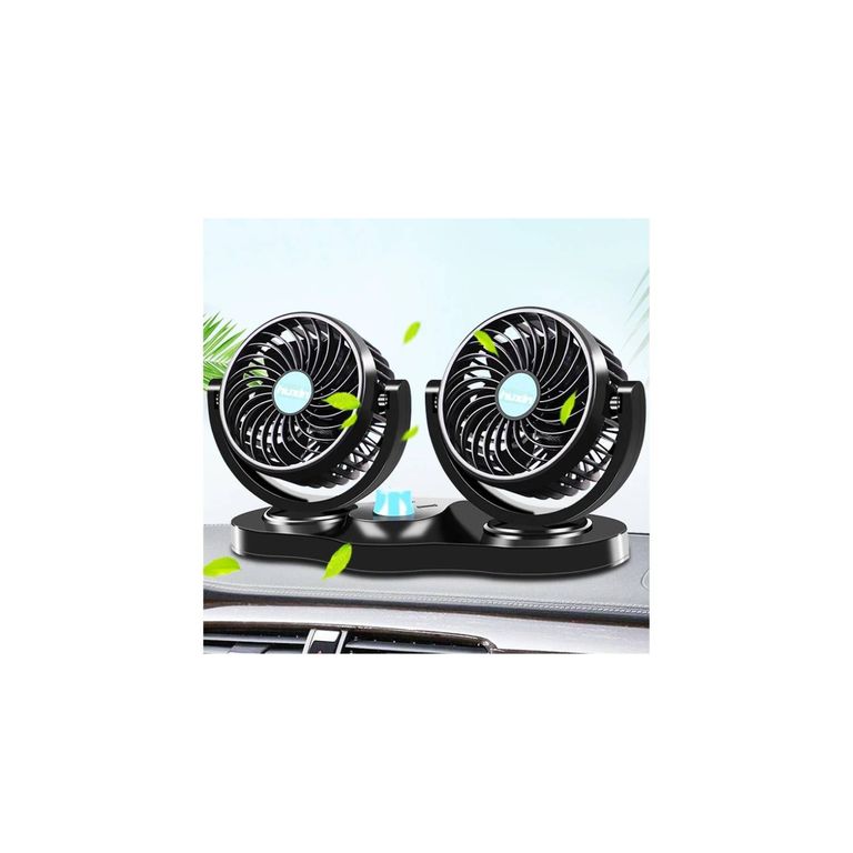 Ventilador Doble Cabezal 360 para Auto Portátil 12v