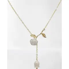 GENERICO - COLLAR ROSA BLANCA DORADA