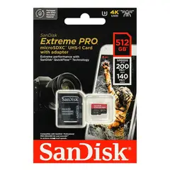 SANDISK - Memoria Micro SD Extreme Pro 512GB 4k 200Mbs A2 U3