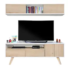 NACION MUEBLES - Combo centro de TV y Estante moderno LU