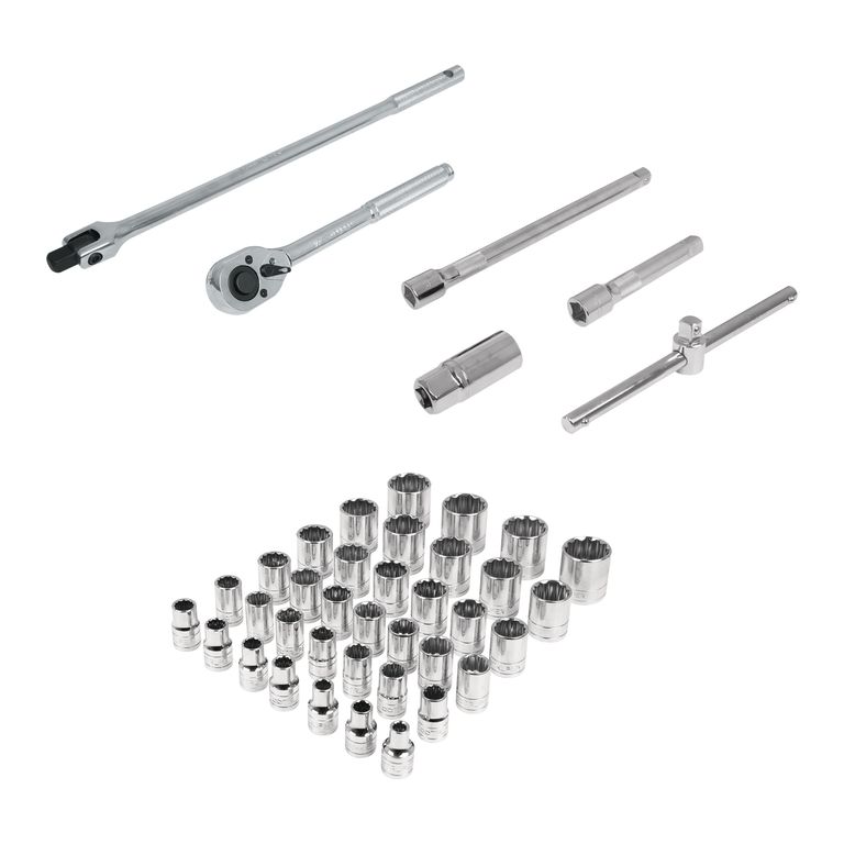 Juego de 42 herramientas cuadro 1/2" std y mm para mecánico COD 13940