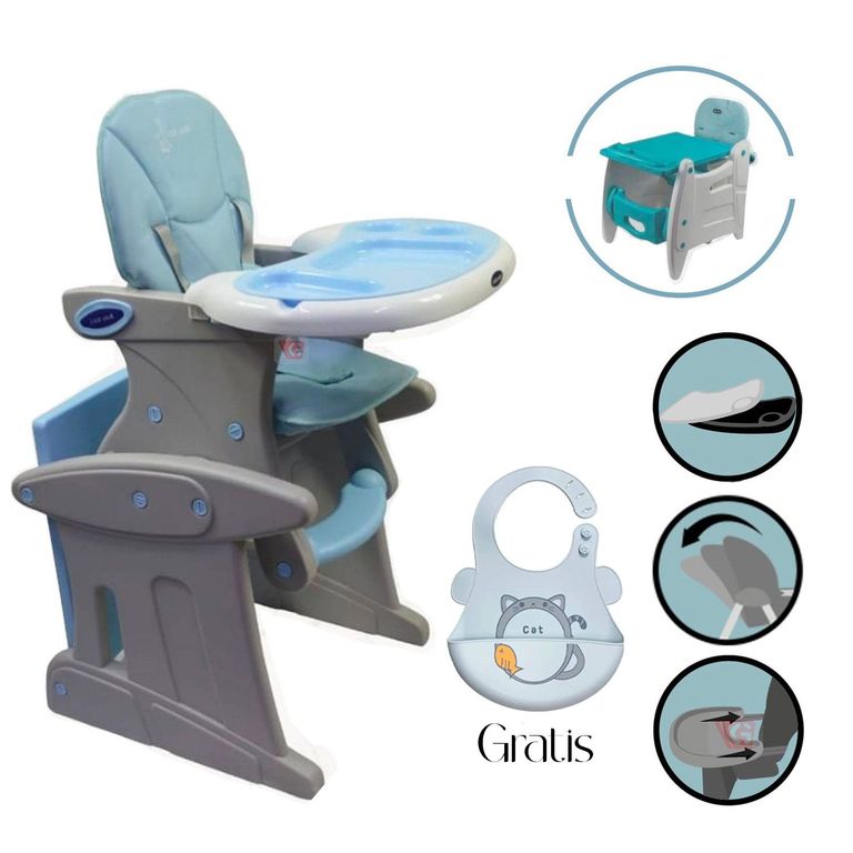 Silla Carpeta Comedor 3 en 1 para Bebes Baby Kits