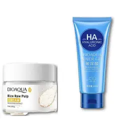 BIOAQUA - PACK CREMA ACLARANTE DE ARROZ Y LIMPIADOR FACIAL HIALURONICO WATER GET