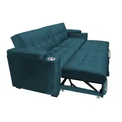 BARAKA HOME - Sofa Cama Madison con Portavaso y almacenamiento King - Cobalto