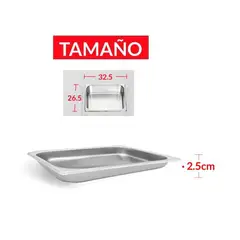 TIGERBEE - BANDEJA GASTRONÓMICA DE ACERO 26 cm x 32.5 x 2.5 cm