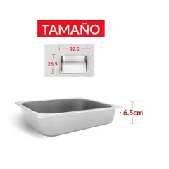 TIGERBEE - BANDEJA GASTRONÓMICA DE ACERO 26 cm x 32.5 x 6.5 cm