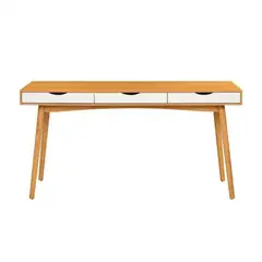 TU MESITA - Escritorio Vintage 3 cajones Tulio color Blanco/Duna