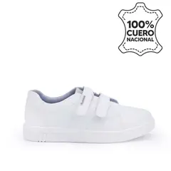RABBIT - Zapatilla Escolar Unisex Casual ANGEL-078 K Blanco Cuero