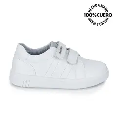 RABBIT - Zapatilla Escolar Unisex Casual ANGEL-078 K Blanco Cuero