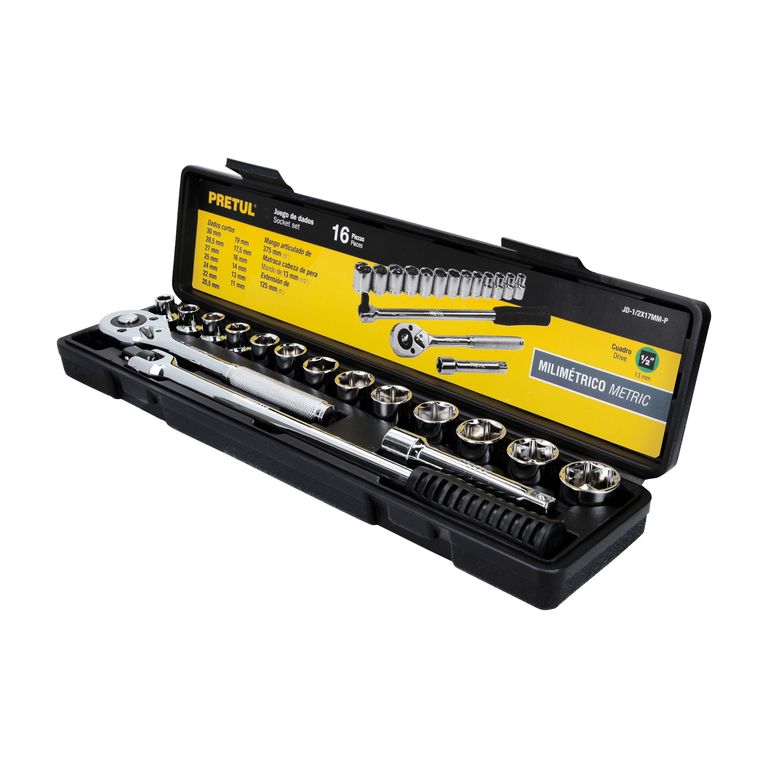 Juego de 16 herramientas 1/2" mm para mecánico COD 21174