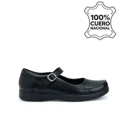 RABBIT - Zapato Escolar Ballerina Casual MANA-057 Negro Cuero