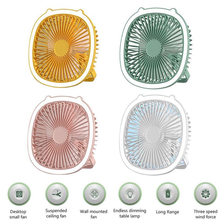 Lámpara de mesa y ventilador