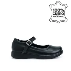 RABBIT - Zapato Escolar Ballerina Casual MANA-055 Negro Cuero
