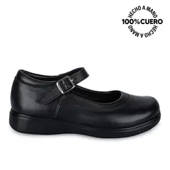RABBIT - Zapato Escolar Ballerina Casual MANA-055 Negro Cuero